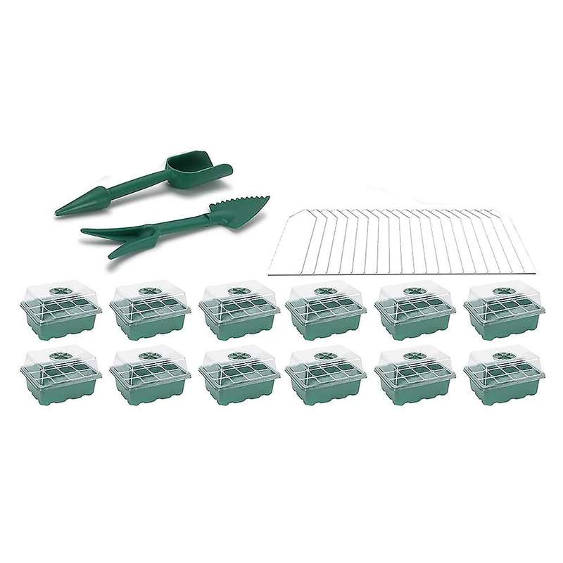 12pack Seed Starter Tray Kit, 144 Cell Indoor Seedling Starting Trays