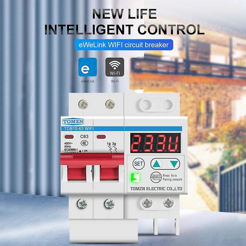 Wifi Circuit Breaker Switch By Ewelink with Voltage Current Lcd