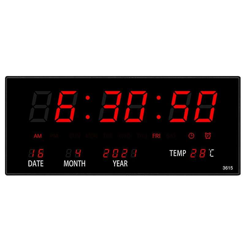 Led Perpetual Calendar Electronic Clock Digital Wall Clock Red