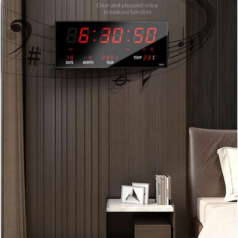 Led Perpetual Calendar Electronic Clock Digital Wall Clock Red