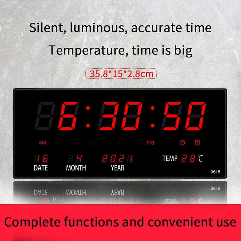 Led Perpetual Calendar Electronic Clock Digital Wall Clock Red