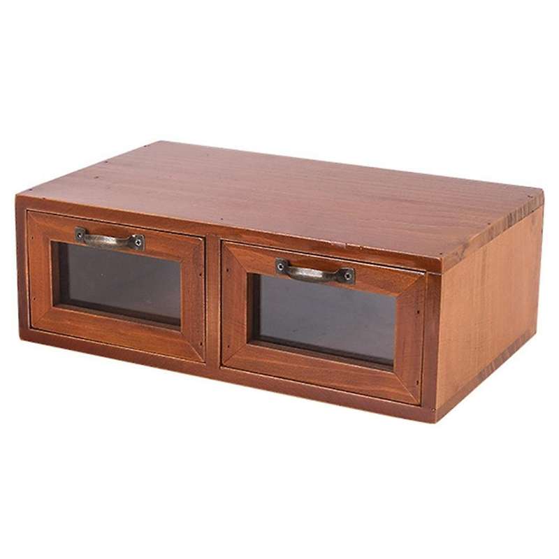 Computer Monitor Heightened Office Wooden Desktop Storage Box A