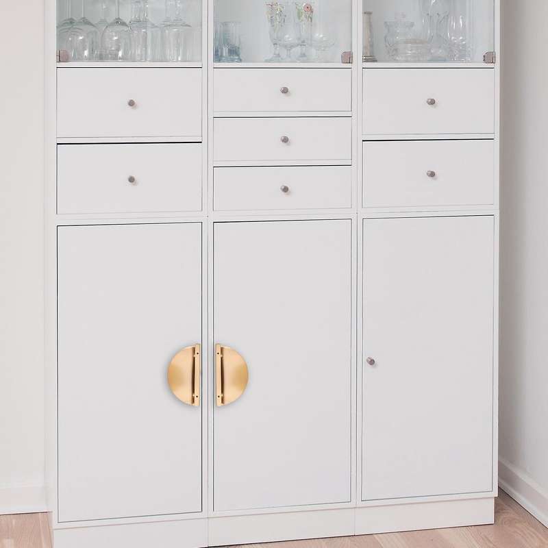 1 Set 140mm Semicircle Solid Brass Cabinet Knobs and Handles Drawer