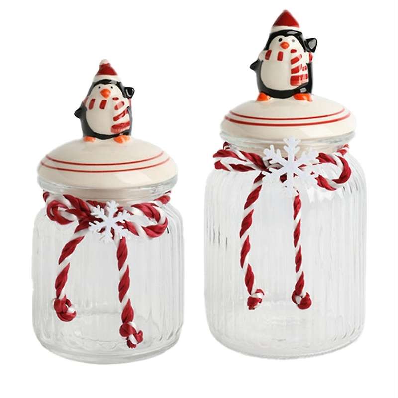 Christmas Sealed Jar Kitchen Food Dried Fruit Food Storage Bottle C