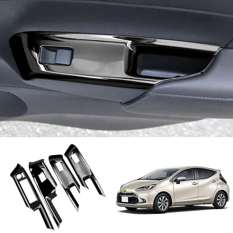 Glossy Black Window Lift Switch Trim for Toyota Aqua 2021 2022 Rhd