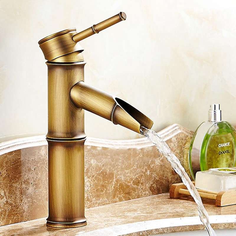 Basin Faucet Antique Copper Bamboo Shape Faucet Bronze Finish B