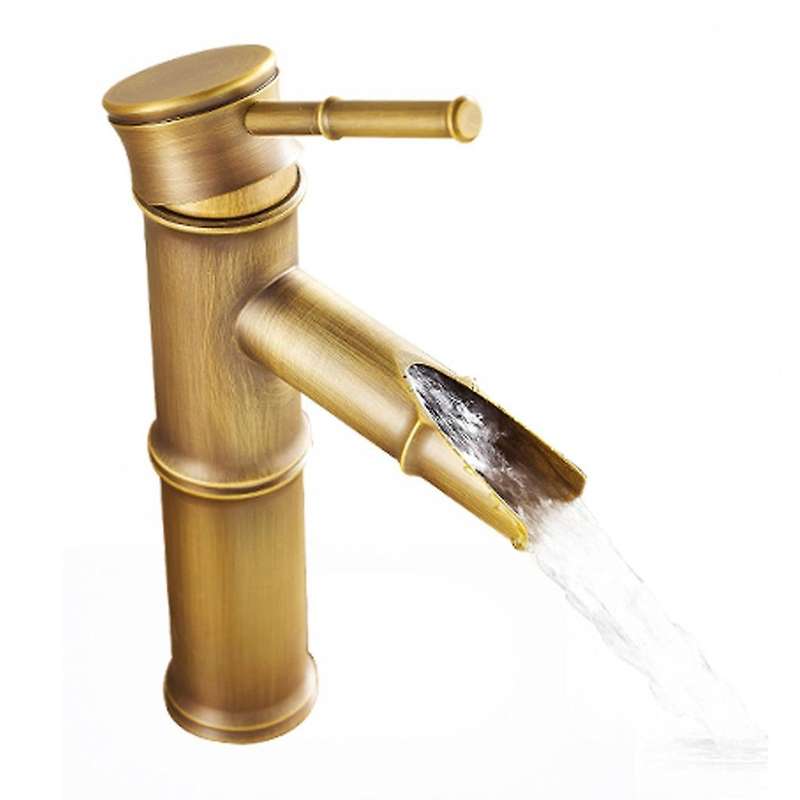 Basin Faucet Antique Copper Bamboo Shape Faucet Bronze Finish B