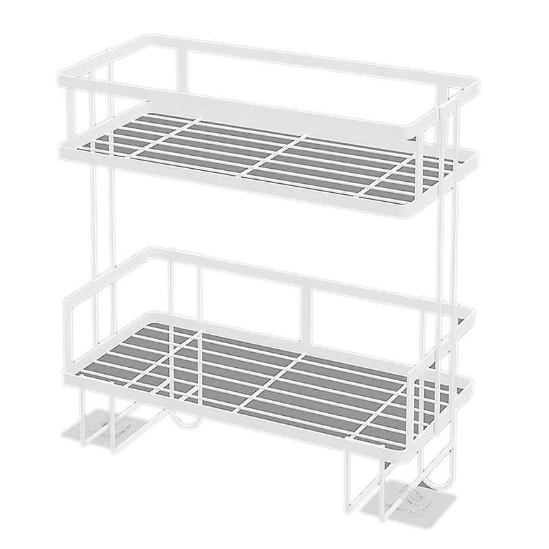 2-tier Bathroom Organizer Toilet Paper Holder, No Drilling(white)