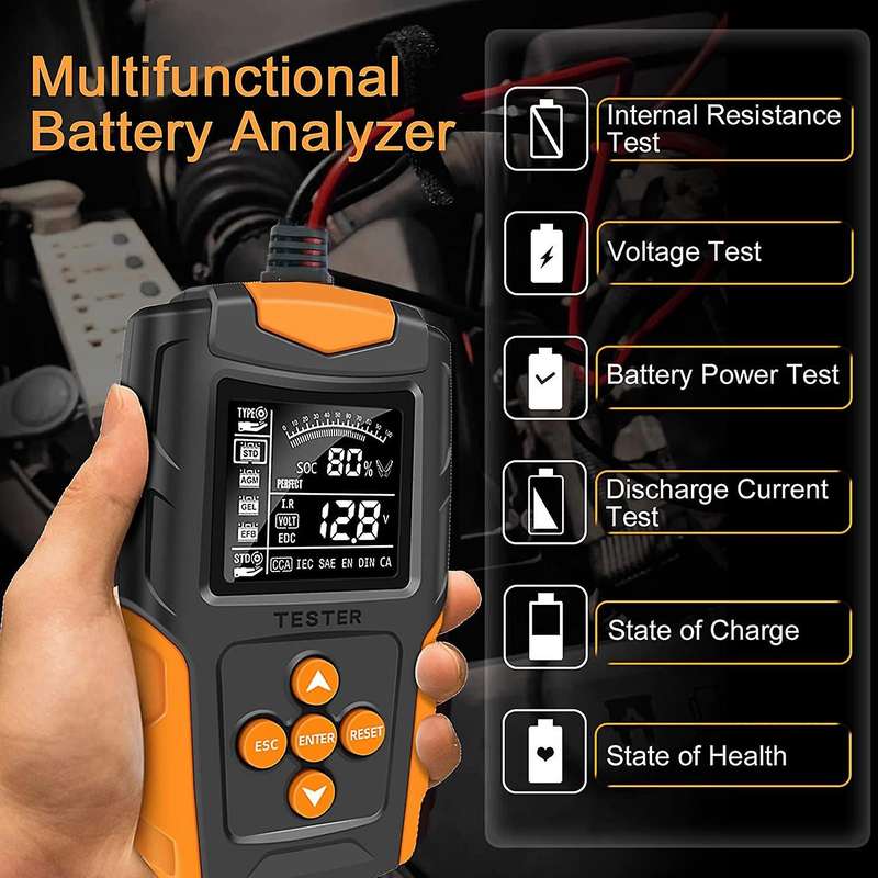 Battery Tester 12v 24v Automotive Cca Digital Auto Battery Analyzer