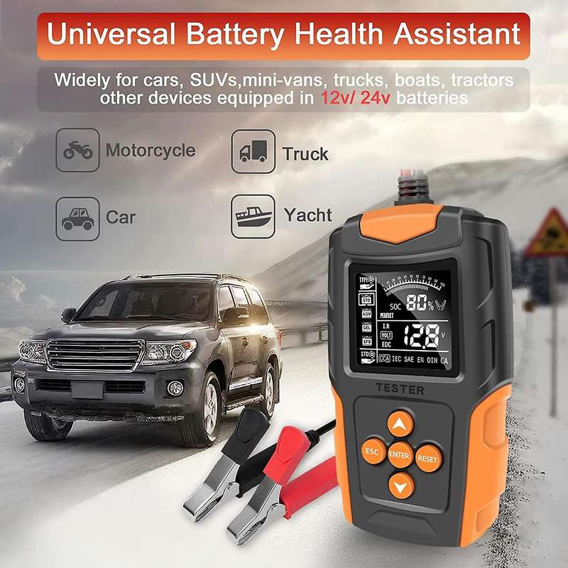 Battery Tester 12v 24v Automotive Cca Digital Auto Battery Analyzer