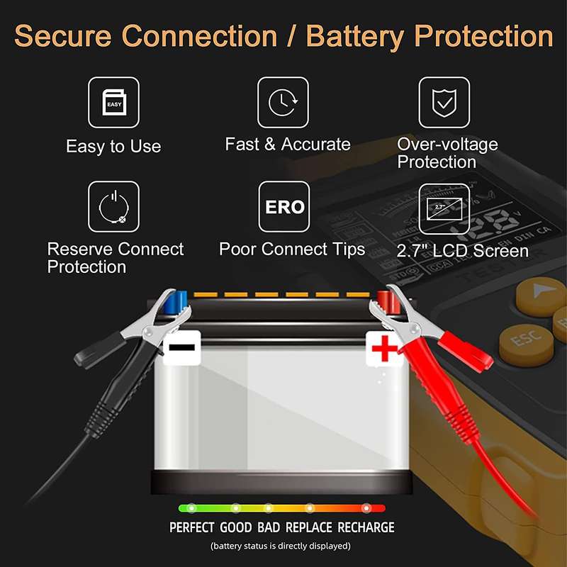 Battery Tester 12v 24v Automotive Cca Digital Auto Battery Analyzer