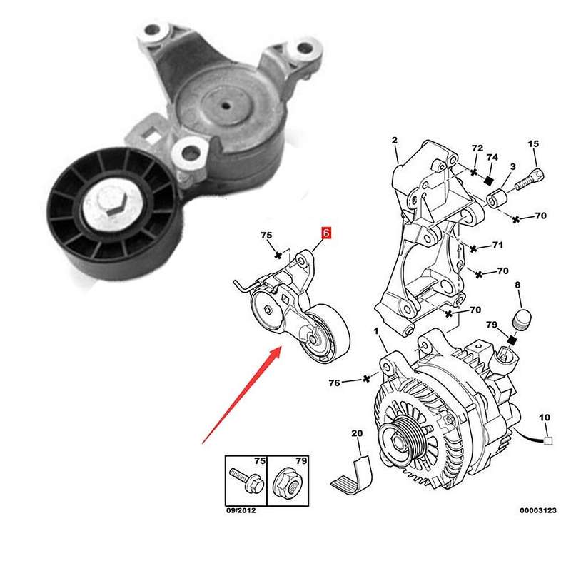 Timing Belt Tensioner for Peugeot 307 for Citroen C4 Grand Picasso