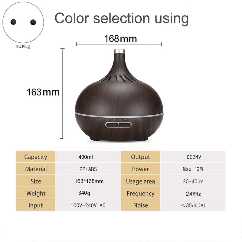 Smart Wifi Air Humidifier with Alexa & Google Home Deep Wood Eu Plug