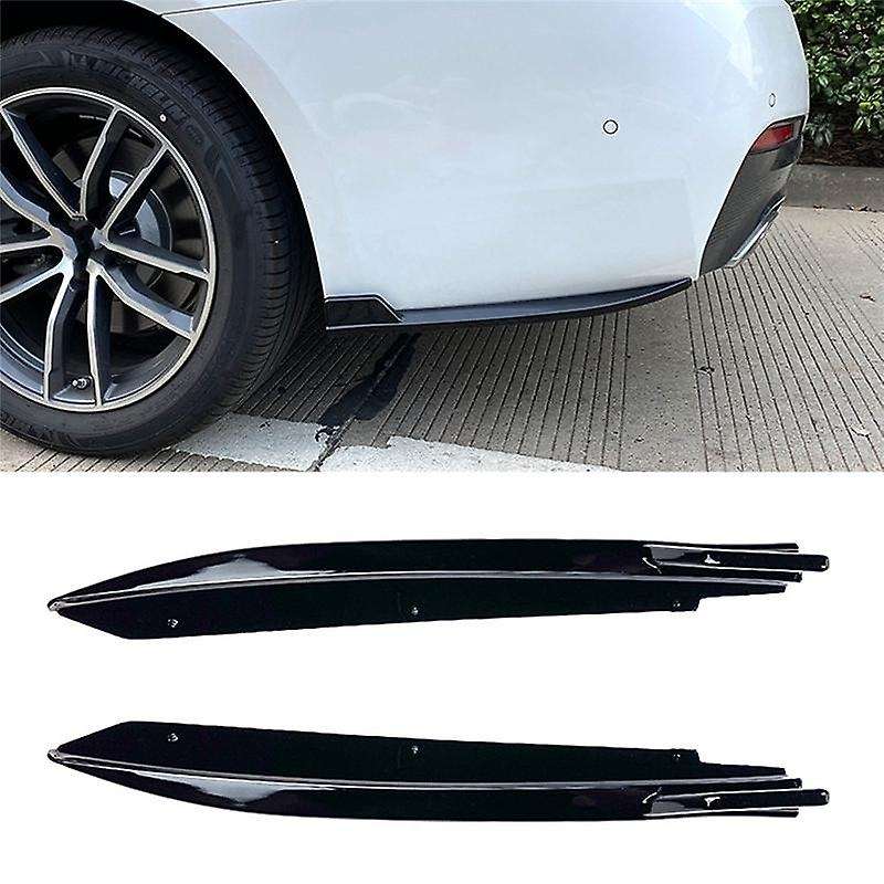 For Bmw Rear Bumper Lip Angle Diffuser Splitter Spoiler Bright Black