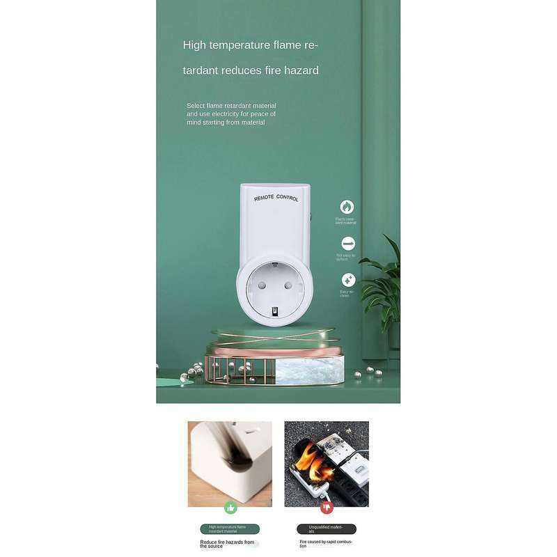 1 Drag 4 Wireless Remote Control Outlet for Small Appliance Us Plug