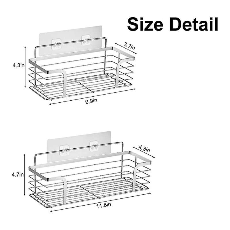 2pcs Shower Baskets Shelf Organizer for Kitchen Bathroom Organizer