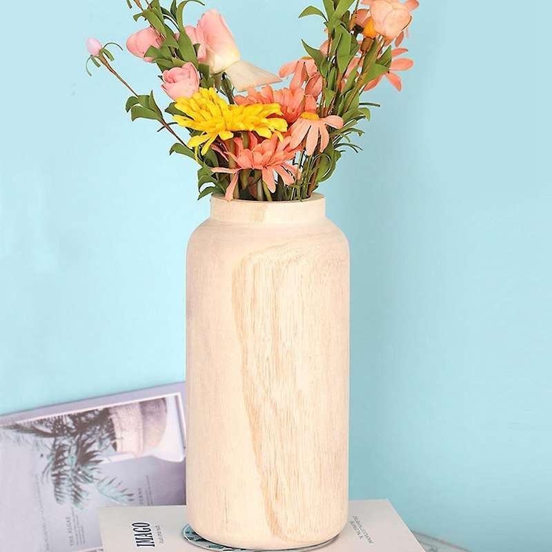 Wooden Eco-friendly Vase Embryo Flower Pot Vase L
