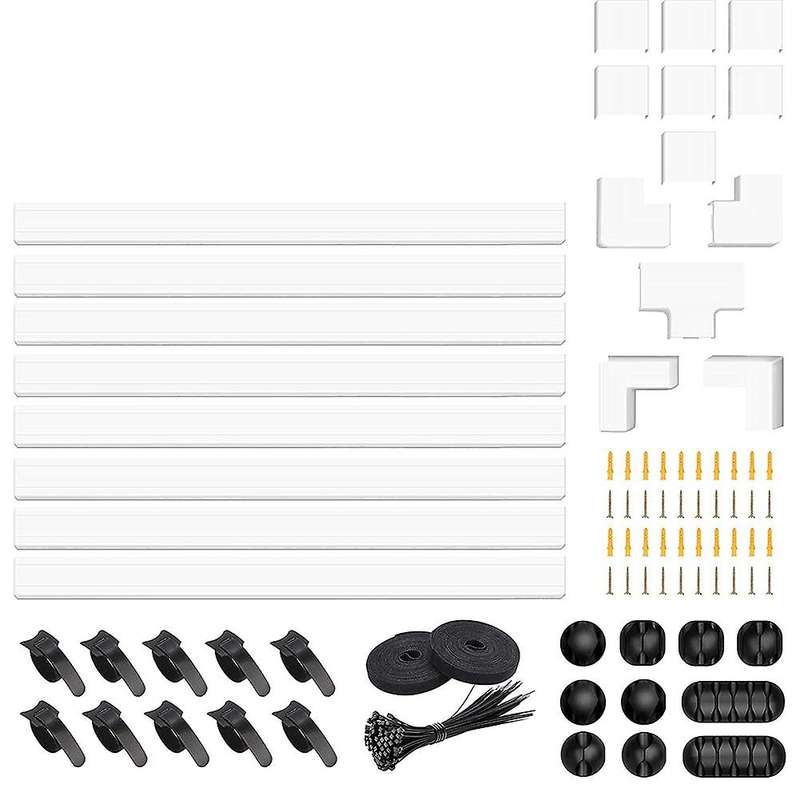 125.6in Cable Cover,cable Management Kit,cord Hider On Wall,roll Tie