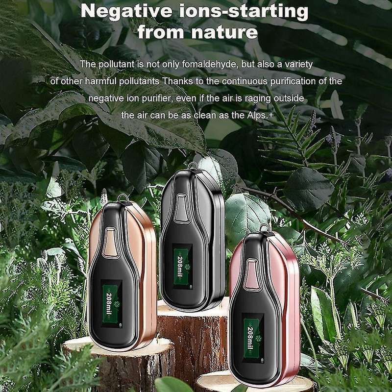 Personal Wearable Air Purifier Necklace with Lcd Screen Display C