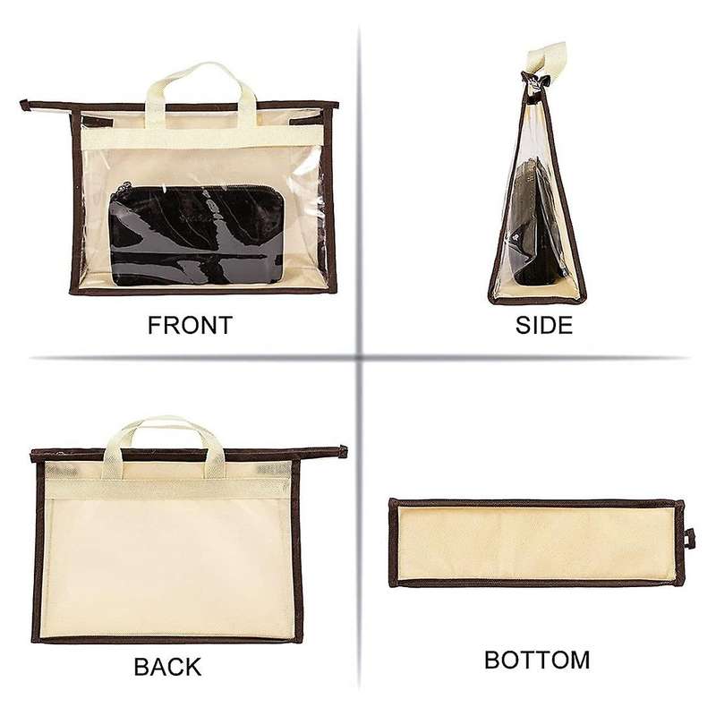 8 Pack Handbag Dust Bags Clear for Closet, Zipper Bag for Handbags A