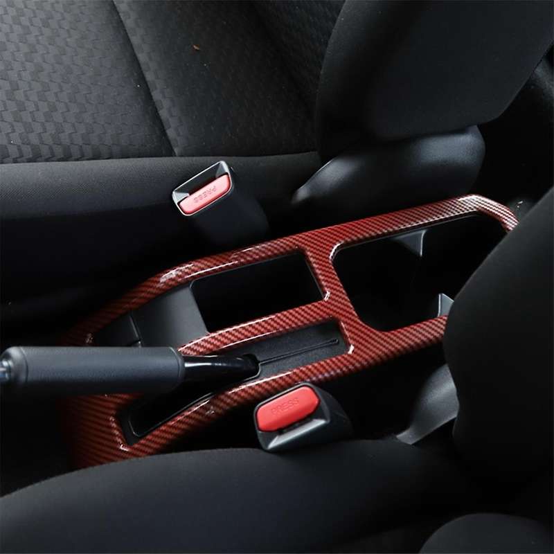 Handbrake Cup Holder Cover Abs for Jimny 2019-2022 ,red Carbon Fiber