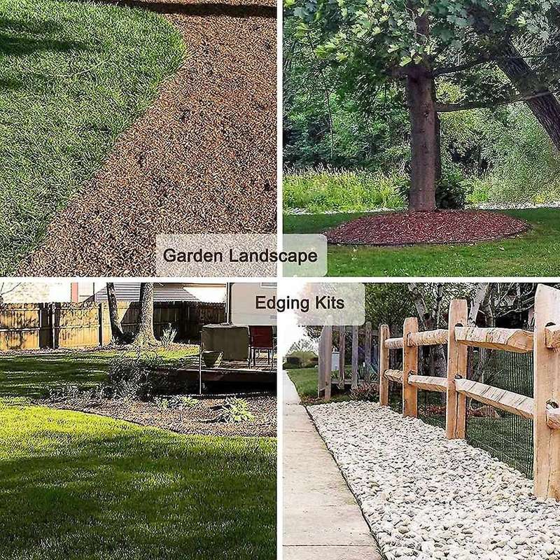 Brown Garden Edging Border with 20 Edging Stakes, for Flower Bed