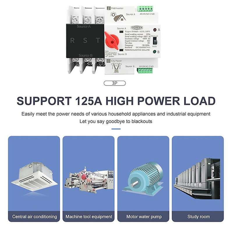 Din Rail 3p Ats Dual Power Automatic Transfer Switch Electrical 63a