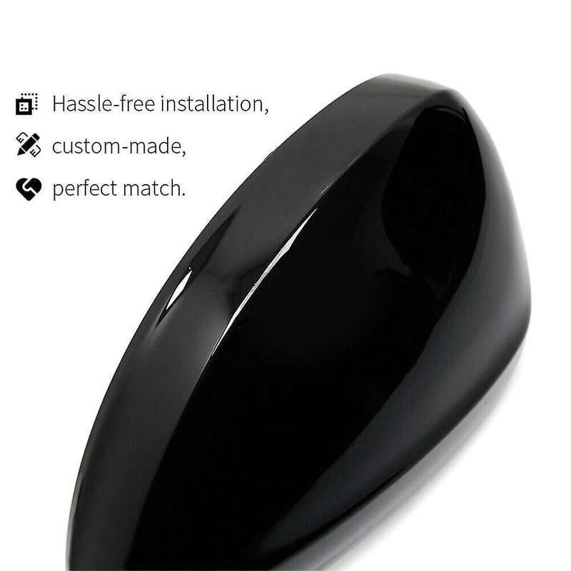 Black Door Exterior Rearview Mirror Cover Frame Shell Housing