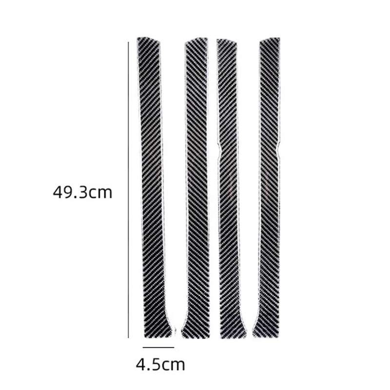 4pcs Carbon Fiber Car Inner Door Window Below Trim Decal