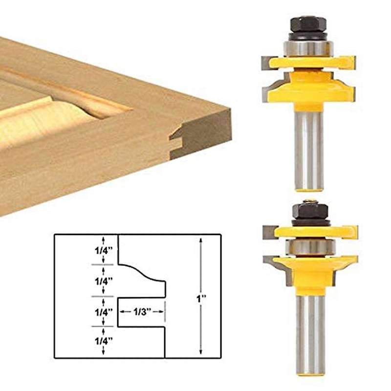 3 Pcs Router Bit, 1/2-inch Raised Panel Cabinet Door Router Bit Set