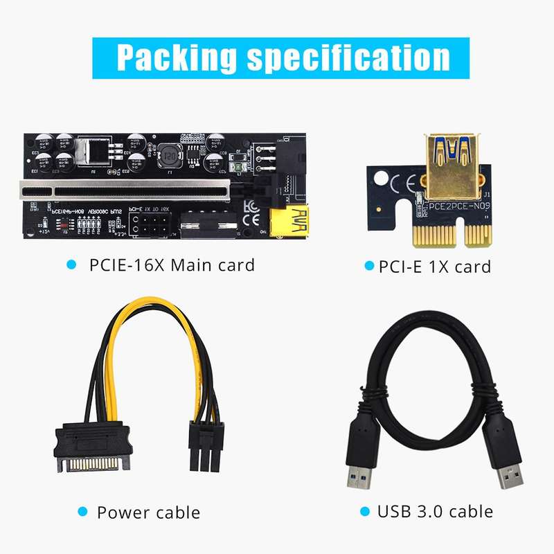 Version Riser 009c Plus Pci-e 1x 4x 8x 16x Extender Riser Card Pcie B