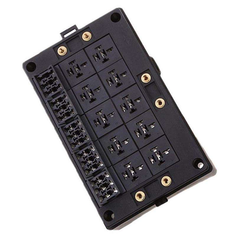 Car Blade Relay Socket Black Box 18 Way Blade for Automotive Marine