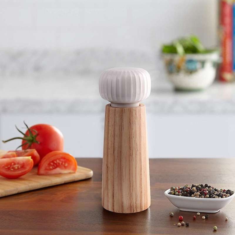 Salt and Pepper Grinder Set - Wood and Ceramic Pepper Mill Grinder