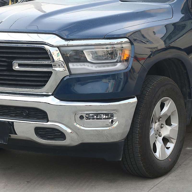 Car Front Fog Light Cover for Dodge Ram 2018-2022, Abs Silver