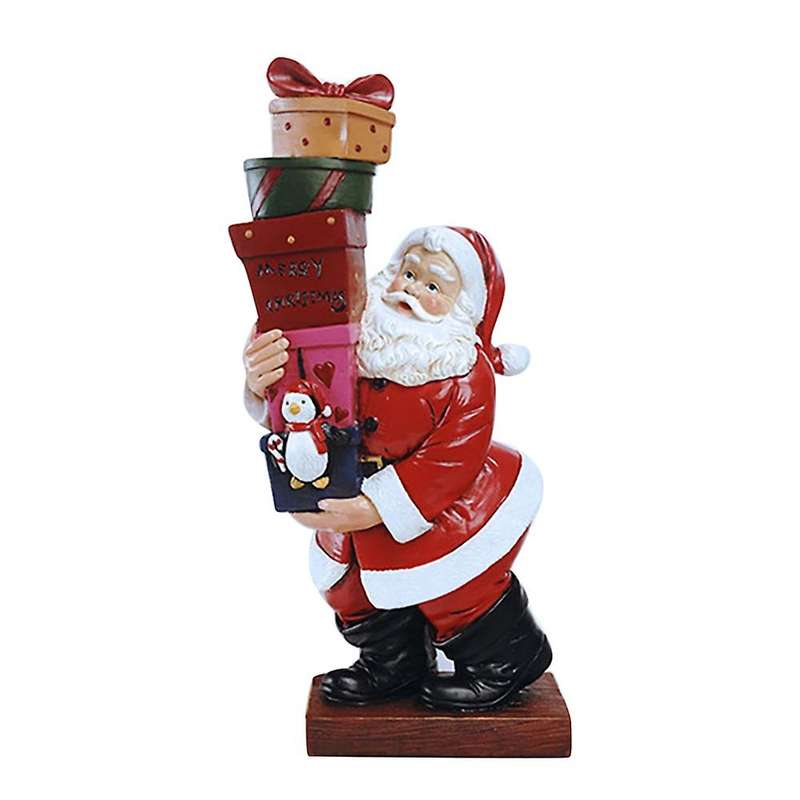 1pcs Santa Claus Sculpture Christmas Doll Resin Holiday Table Decor A