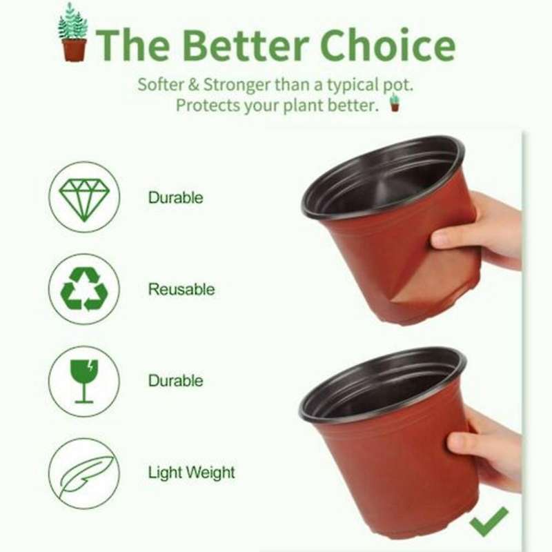 100pcs 6inch Plastic Plants Pots Nursery Pots with Label Garden Tools