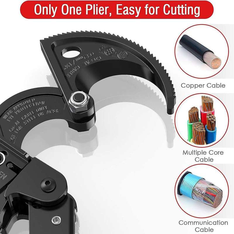 Aluminum Copper Cable Cutter Wire Cutter, Ratchet Heavy Duty