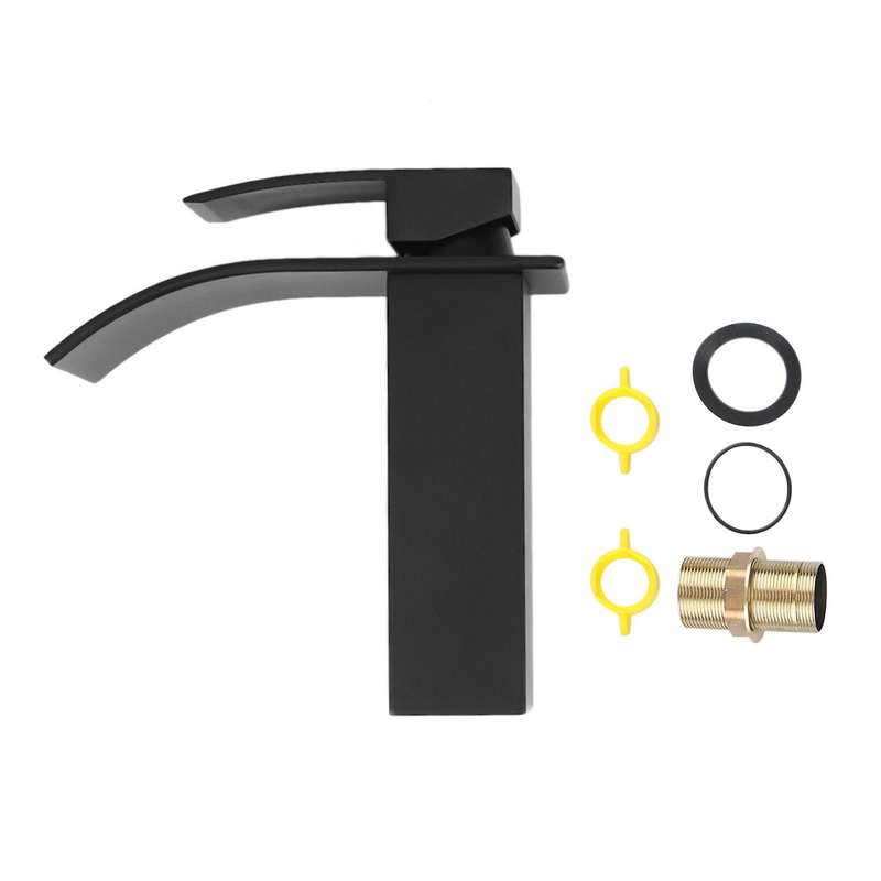 Black Basin Faucet Deck Mounted Single Lever Brass Bathroom Tap