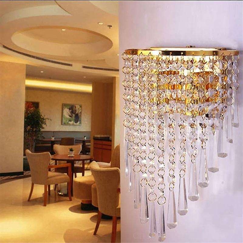 5w Modern Crystal Wall Light E14 Bedside Lamp Ac220v -silver