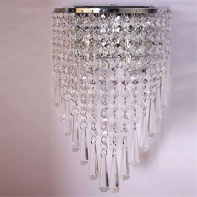 5w Modern Crystal Wall Light E14 Bedside Lamp Ac220v -silver