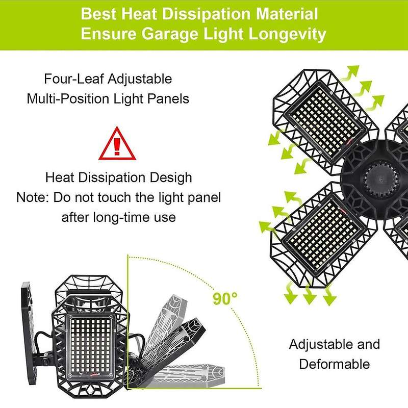 Led Garage Lights with 4 Adjustable Panels Garage Lights for Garages