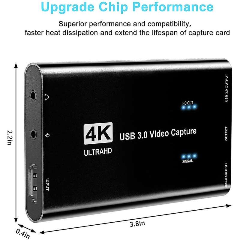 Video Capture Card 4k 1080p 60fps Game Capture Card, Zero-lag