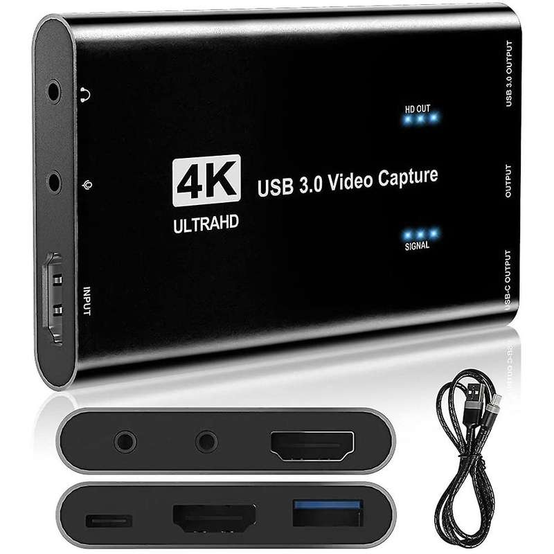 Video Capture Card 4k 1080p 60fps Game Capture Card, Zero-lag