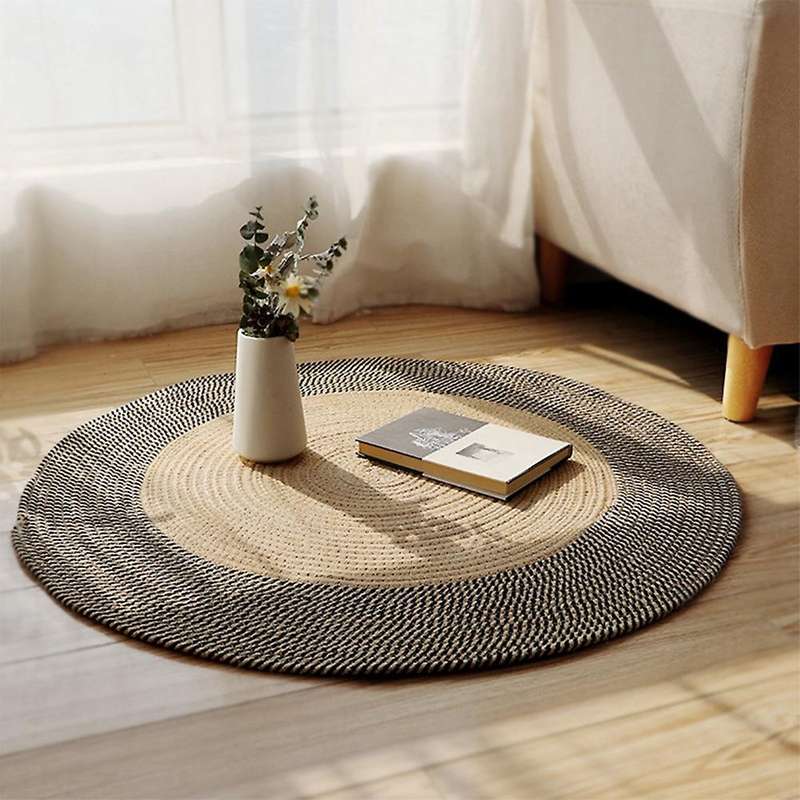 Japanese Style Woven Carpet Jute Round Floor Mat(m)