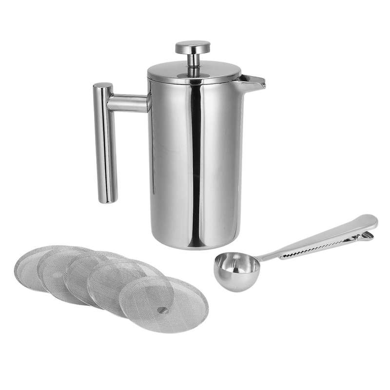 350ml Stainless Steel Tea Kettle,with Coffee Spoon & 5 Filter Screens