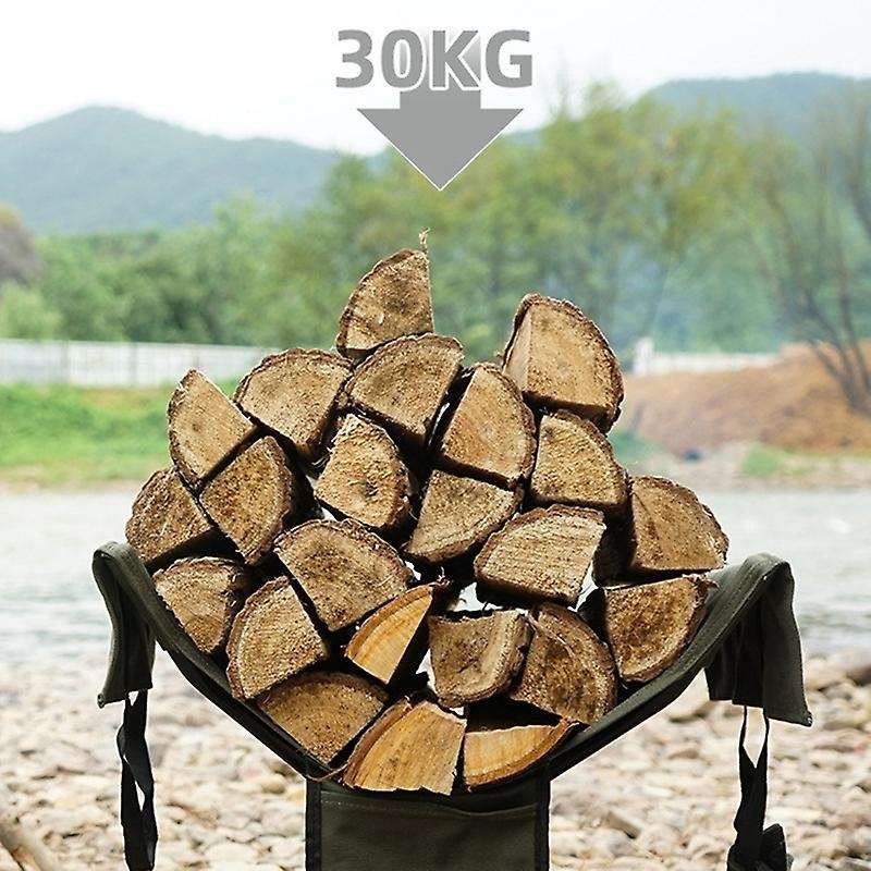 Camping Firewood Rack Aluminum Alloy Racks Firewood Bag Canvas Bag