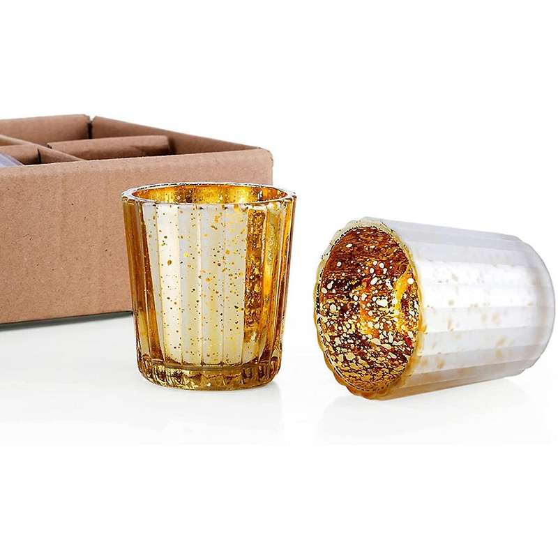 12 Pieces Of Silver Spot Mercury Glass Wishing Candle Holder for Home