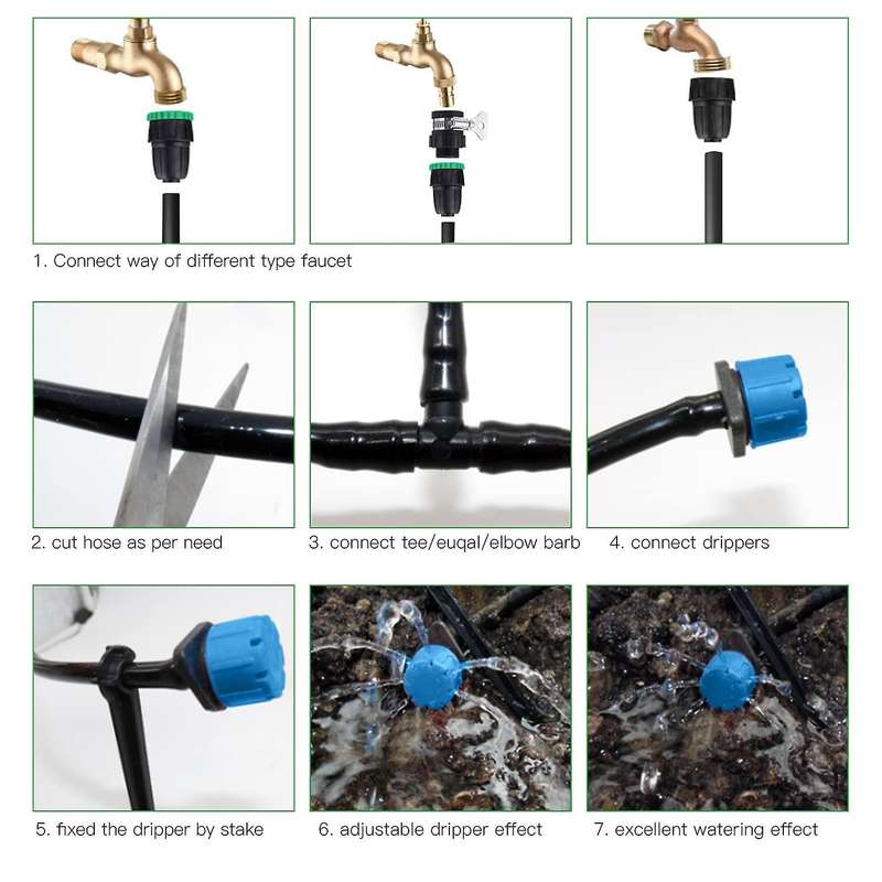 40 + 5 M Irrigation System Kit, with Sprinkler Sprayer for Garden