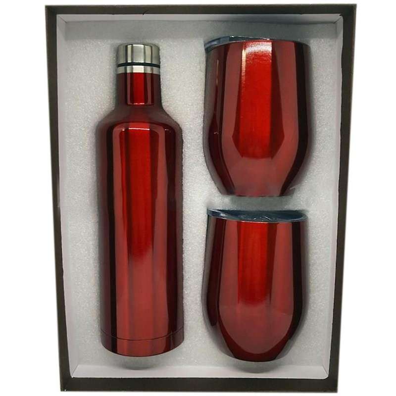 3 In 1 Gift Wine Set Beer Set with Seal Lid Thermo Mug Travel Set E
