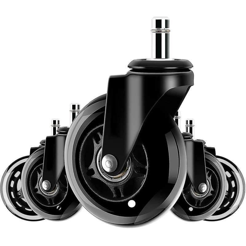5 Pcs Wheels for Office Chairs Swivel Casters Silent Caster, 10mm